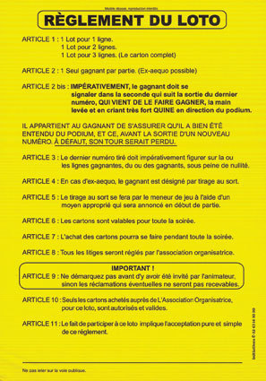 reglement du loto