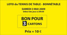 bon pour trois cartons de loto